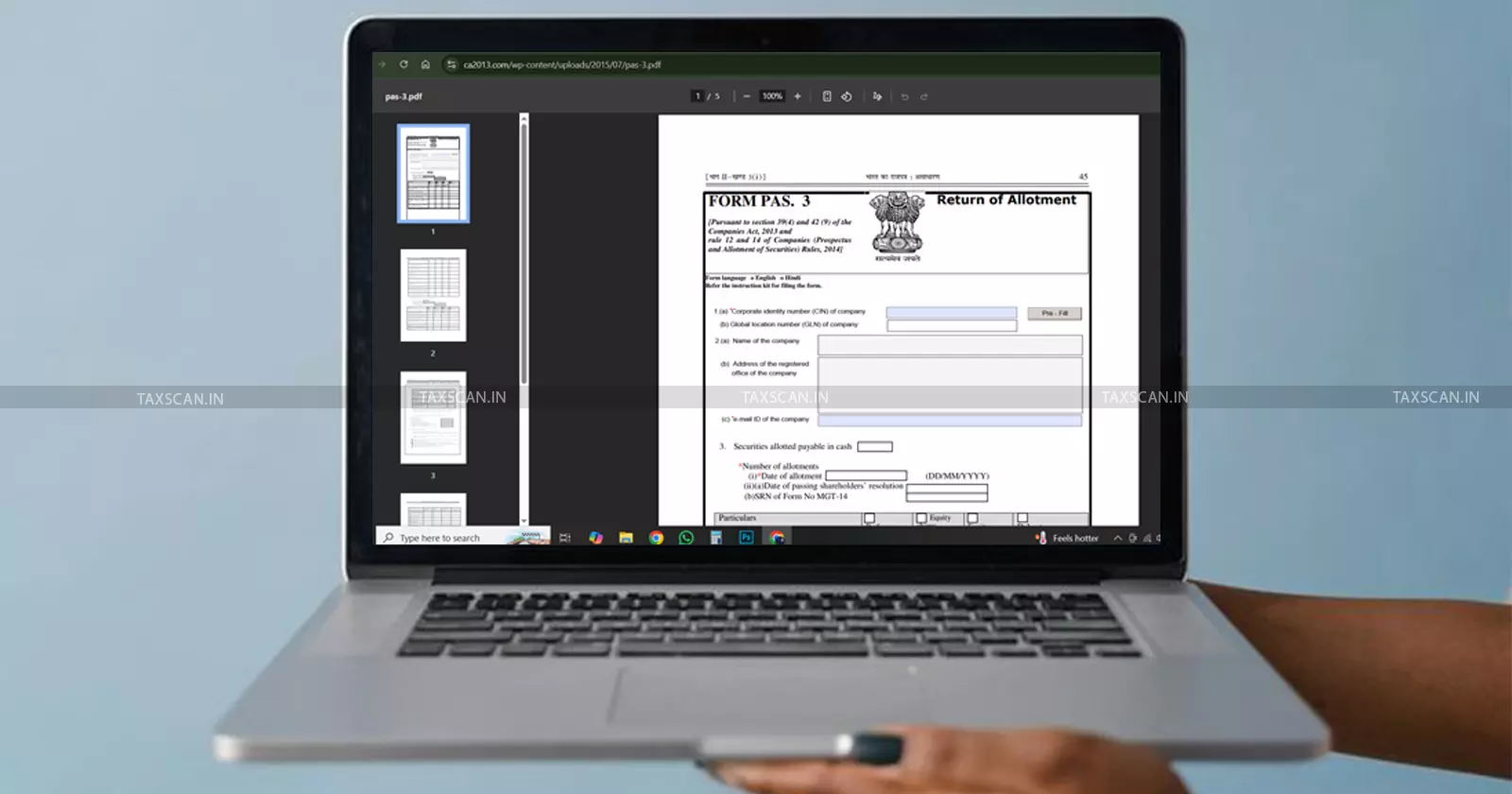 E- Form PAS-3 - taxscan E- Form PAS-3 - taxscan