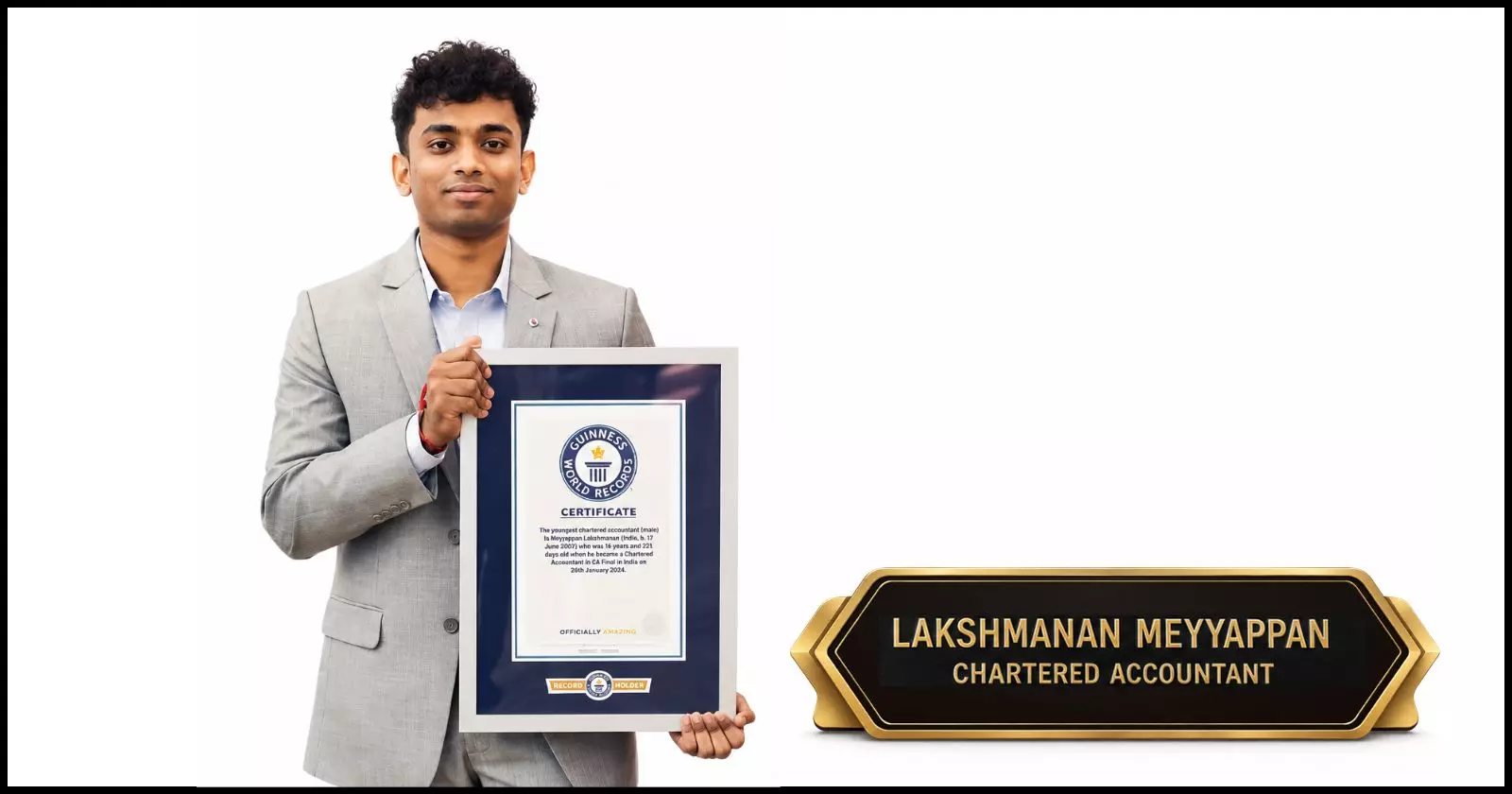 Lakshmanan Meyyappan Becomes World’s Youngest Male Chartered Accountant at 16 Lakshmanan Meyyappan Becomes World’s Youngest Male Chartered Accountant at 16